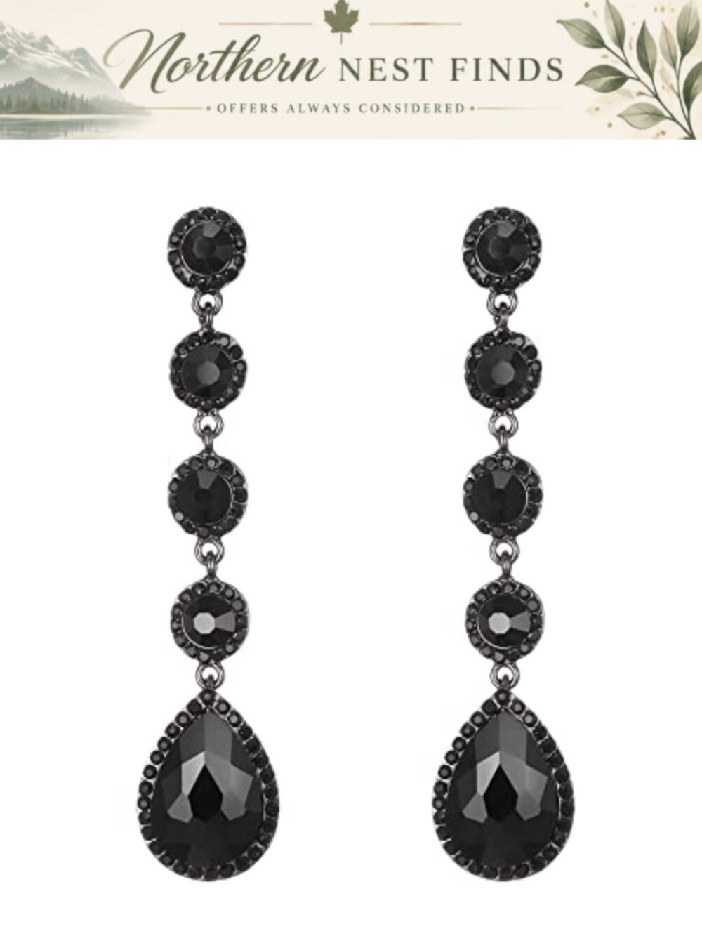 Rhinestone Crystal Beaded Teardrop Chandelier Dangle Drop Earrings